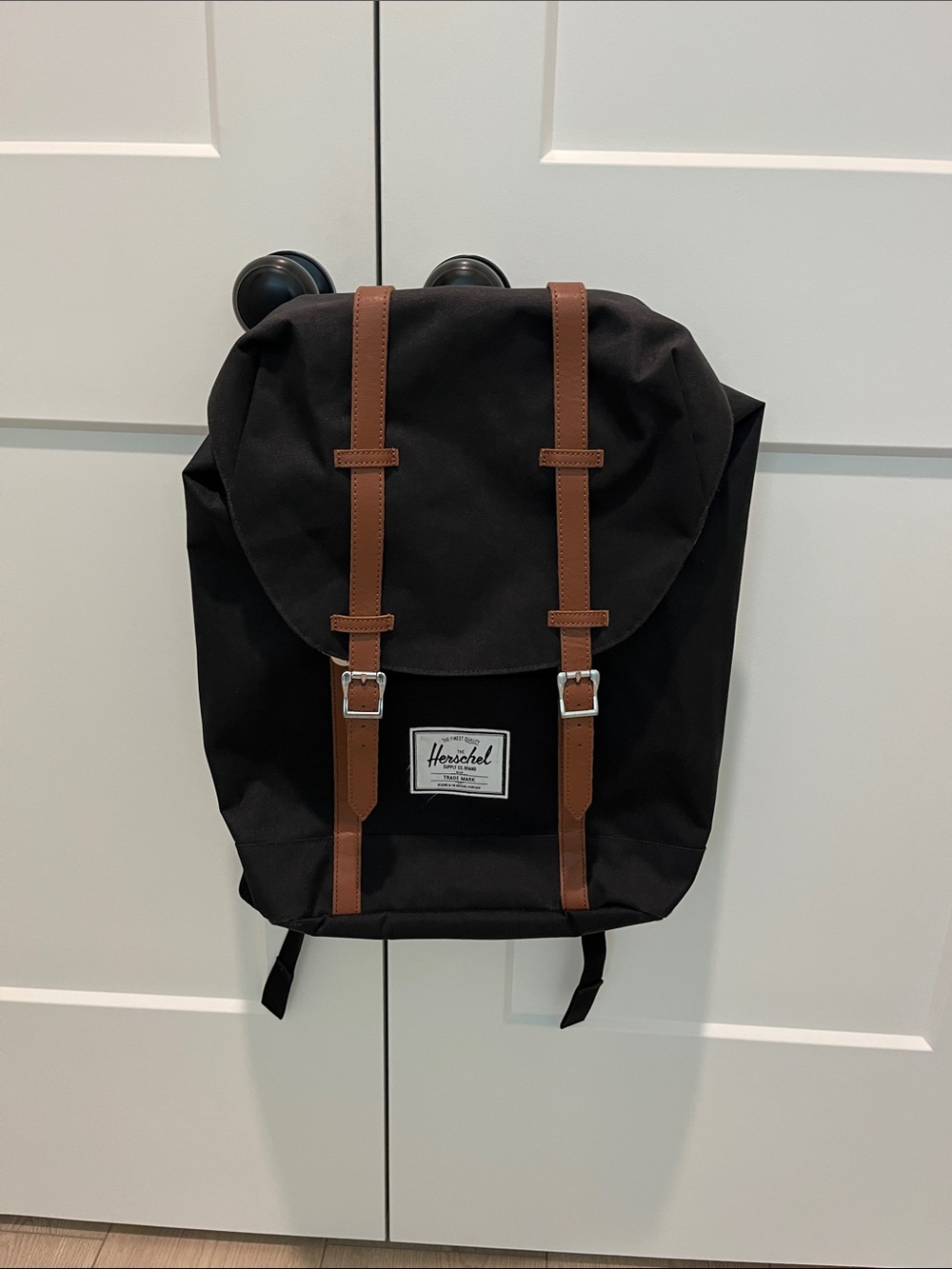 Herschel Supply Company Black Backpack with Brown Straps